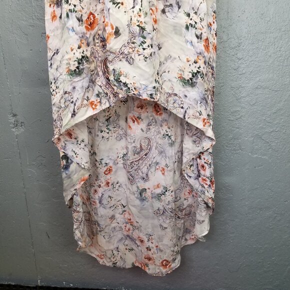 Haute Hippie Maxi Dress Women 2 Wished Upon Silk High Low Beaded Collar High Low - Picture 6 of 16